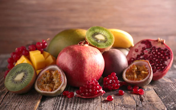 mango pomegranate kiwi food fruit HD Desktop Wallpaper | Background Image