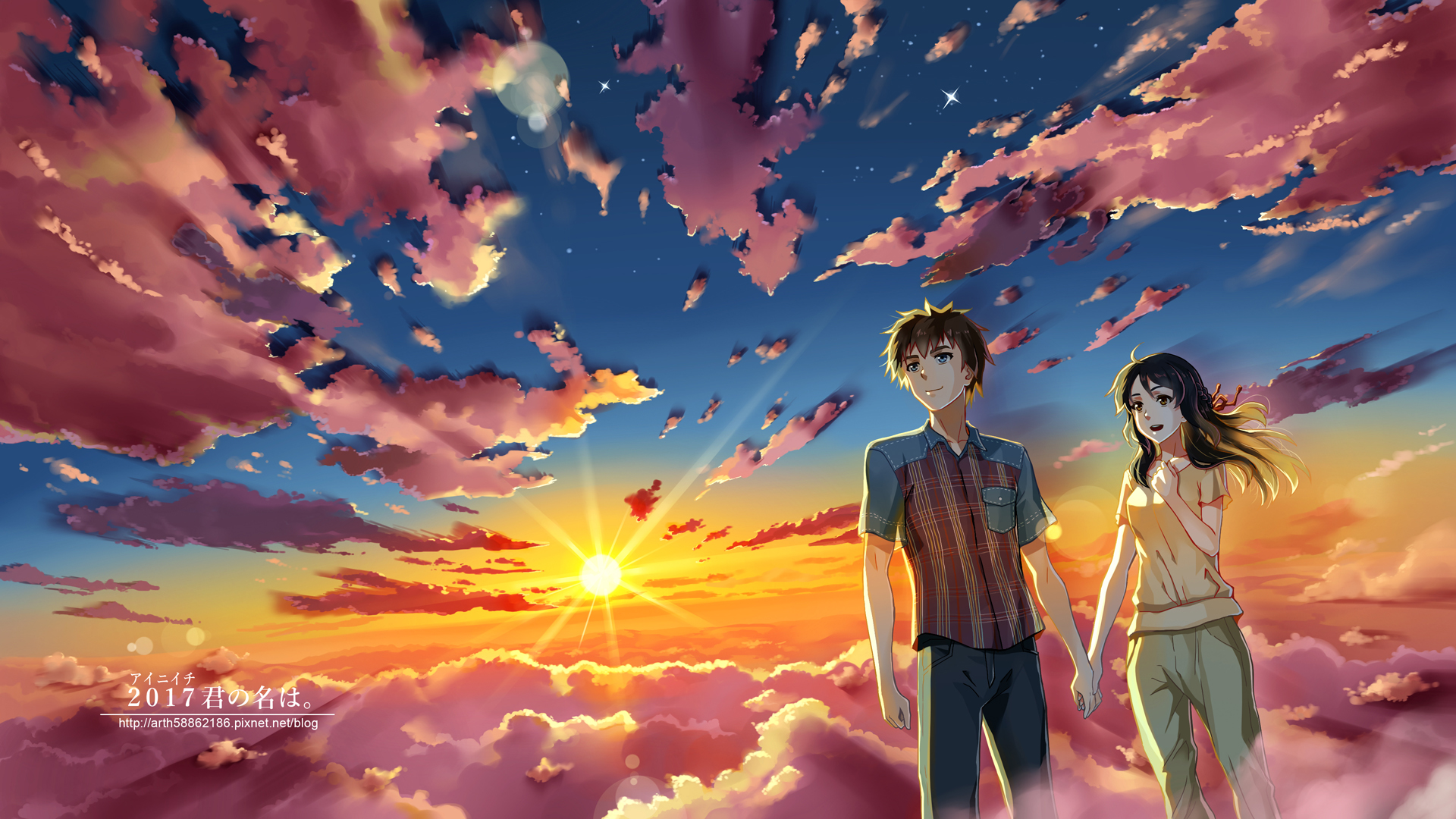 Download Taki Tachibana Mitsuha Miyamizu Anime Your Name. HD Wallpaper