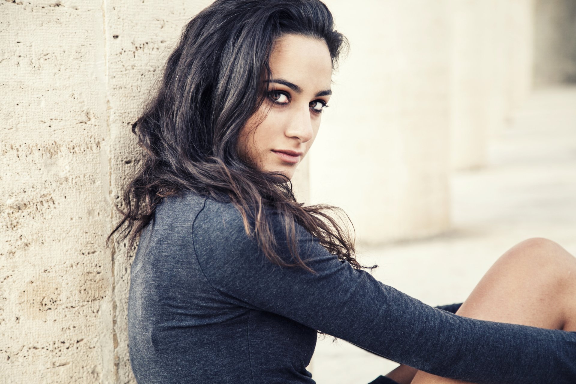 Download Brown Eyes Brunette Woman Model HD Wallpaper by Riccardo Riande