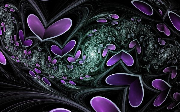 Artistic Love Heart Purple HD Wallpaper | Background Image