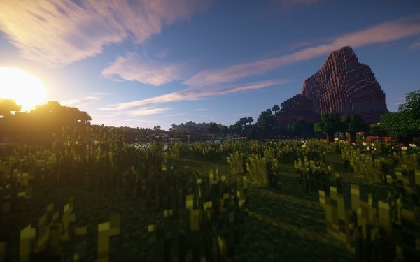 Video Game Minecraft Meadow Sunset Sun HD Wallpaper | Background Image
