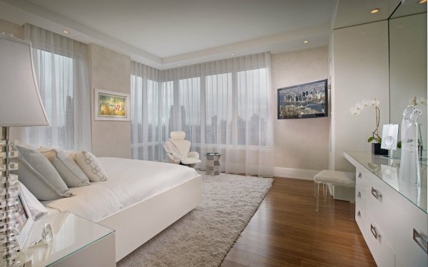 Man Made Room New York Bedroom White HD Wallpaper | Background Image