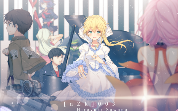 Anime Crossover Aldnoah.Zero Guilty Crown Kill La Kill Seraph of the End The Seven Deadly Sins Shingeki No Kyojin Asseylum Vers Allusia Eren Yeager Inori Yuzuriha Ryūko Matoi Yūichirō Hyakuya HD Wallpaper | Background Image
