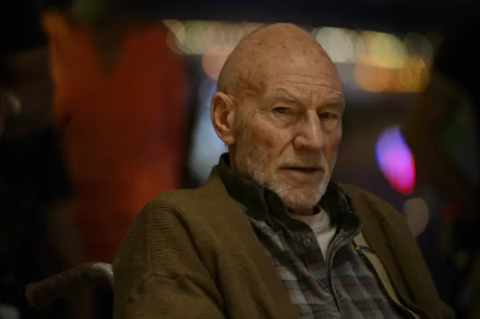 HD desktop wallpaper featuring Patrick Stewart as Professor X from the movie Logan.