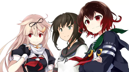 Mutsuki (Kancolle) Yuudachi (Kancolle) Fubuki (Kancolle) Anime Kantai Collection HD Desktop Wallpaper | Background Image