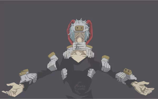 HD desktop wallpaper featuring Tenko Shimura, also known as Tomura Shigaraki, from the anime My Hero Academia. He stands against a dark background with multiple hands grasping his body.