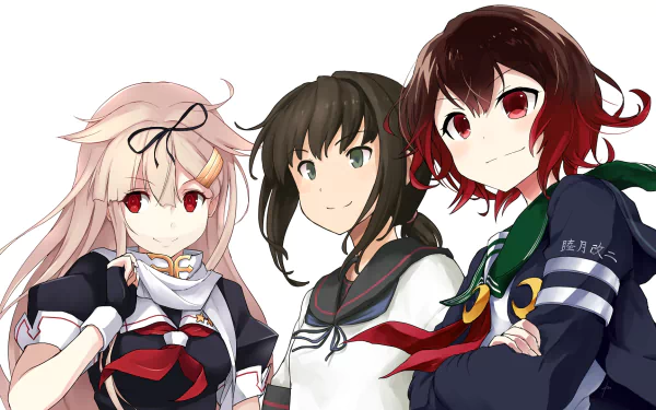 Mutsuki (Kancolle) Yuudachi (Kancolle) Fubuki (Kancolle) Anime Kantai Collection HD Desktop Wallpaper | Background Image