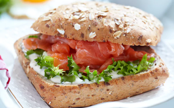salmon fish bread food sandwich HD Desktop Wallpaper | Background Image
