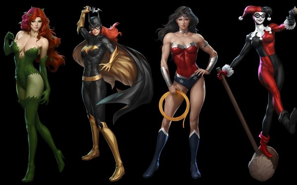 Comics DC Comics La mujer maravilla Harley Quinn Batgirl Hiedra Venenosa Fondo de pantalla HD | Fondo de Escritorio