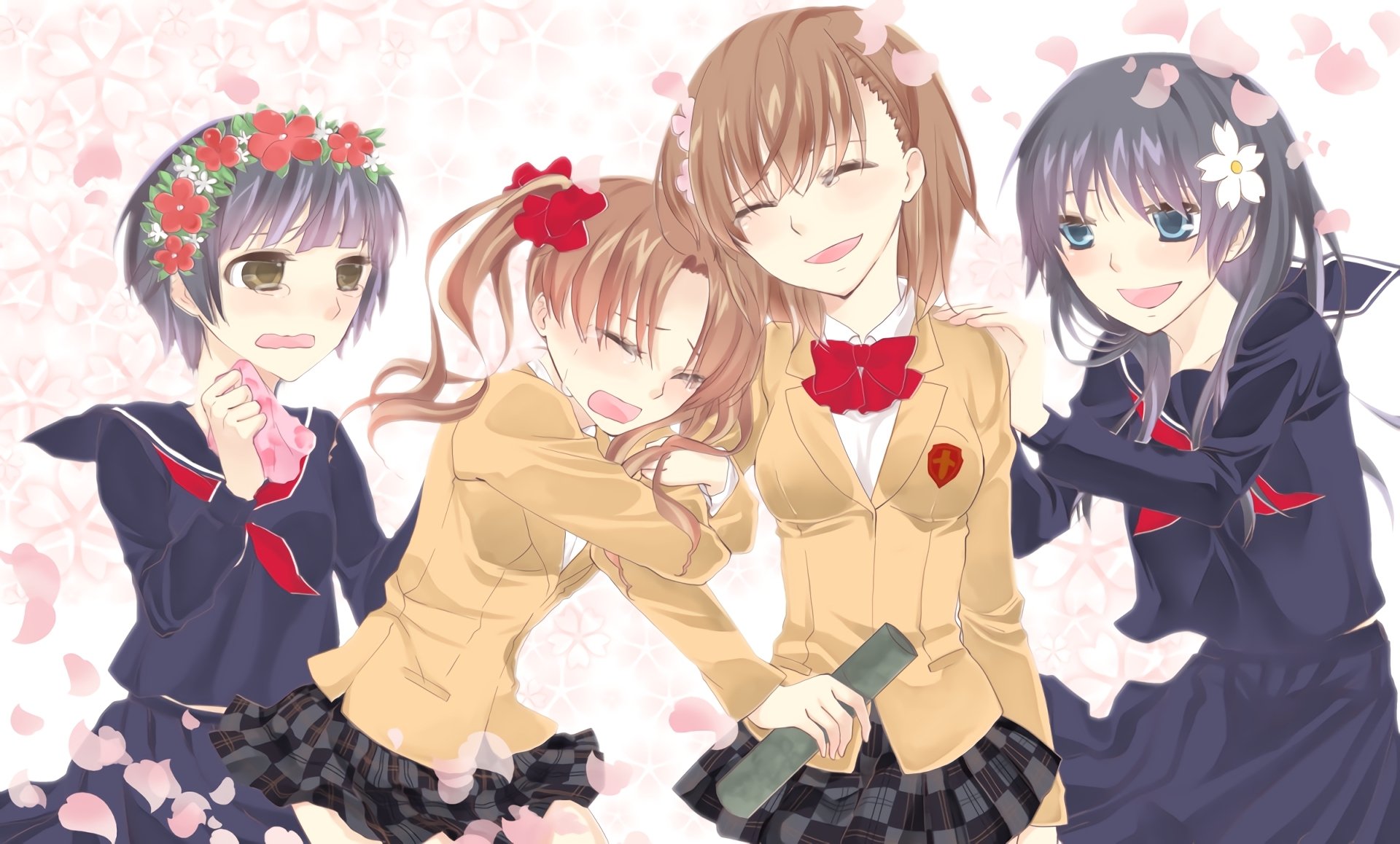 Download Kazari Uiharu Kuroko Shirai Ruiko Saten Mikoto Misaka Anime A Certain Scientific Railgun HD Wallpaper