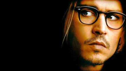 Close-up of a bespectacled man in an intense still from the movie Secret Window, presented as an HD PC desktop wallpaper and background.
