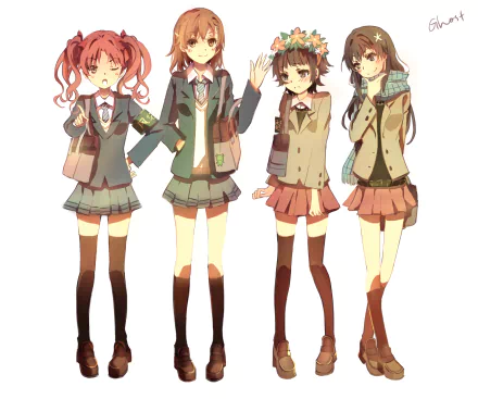 Kazari Uiharu Ruiko Saten Mikoto Misaka Kuroko Shirai Anime A Certain Scientific Railgun HD Desktop Wallpaper | Background Image