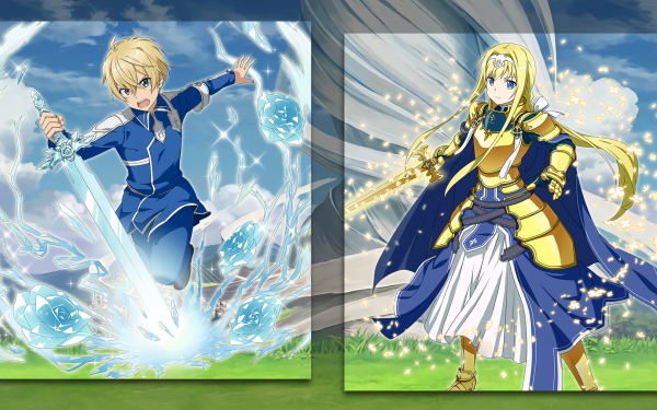 Anime Sword Art Online: Alicization Sword Art Online Sword Art Online: Memory Defrag Woman Warrior Blonde Long Hair Blue Eyes Eugeo Alice Zuberg Blue Rose Sword HD Wallpaper | Background Image