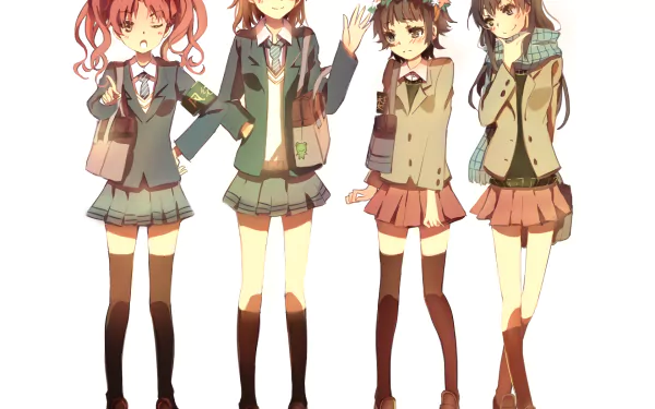 Kazari Uiharu Ruiko Saten Mikoto Misaka Kuroko Shirai Anime A Certain Scientific Railgun HD Desktop Wallpaper | Background Image