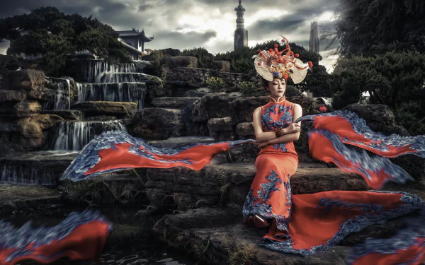 traditional costume model woman asian HD Desktop Wallpaper | Background Image