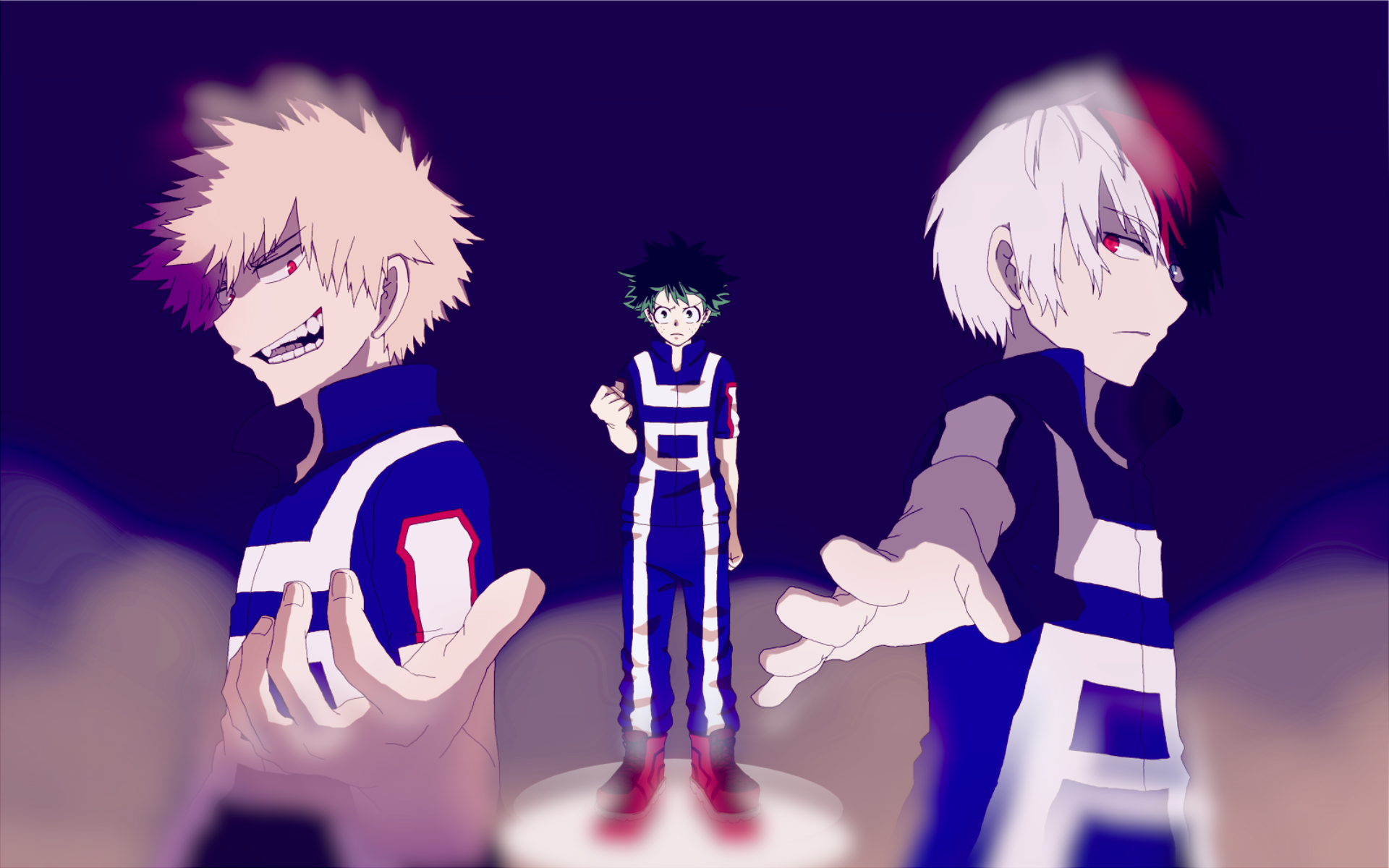 Download Shoto Todoroki Izuku Midoriya Katsuki Bakugou Anime My Hero ...