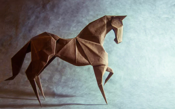 shadow paper horse man made origami HD Desktop Wallpaper | Background Image