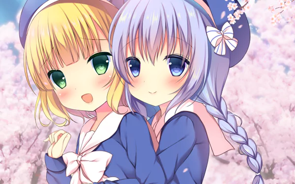 Sharo Kirima Chino Kafū Anime Is the Order a Rabbit HD Desktop Wallpaper | Background Image