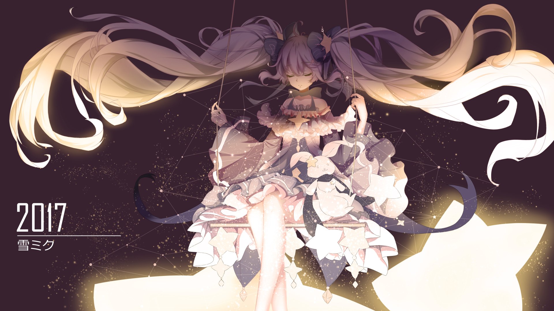 A 4K Ultra HD PC desktop wallpaper featuring Hatsune Miku, a popular anime-style Vocaloid character with flowing twin tails and an elaborate dress.