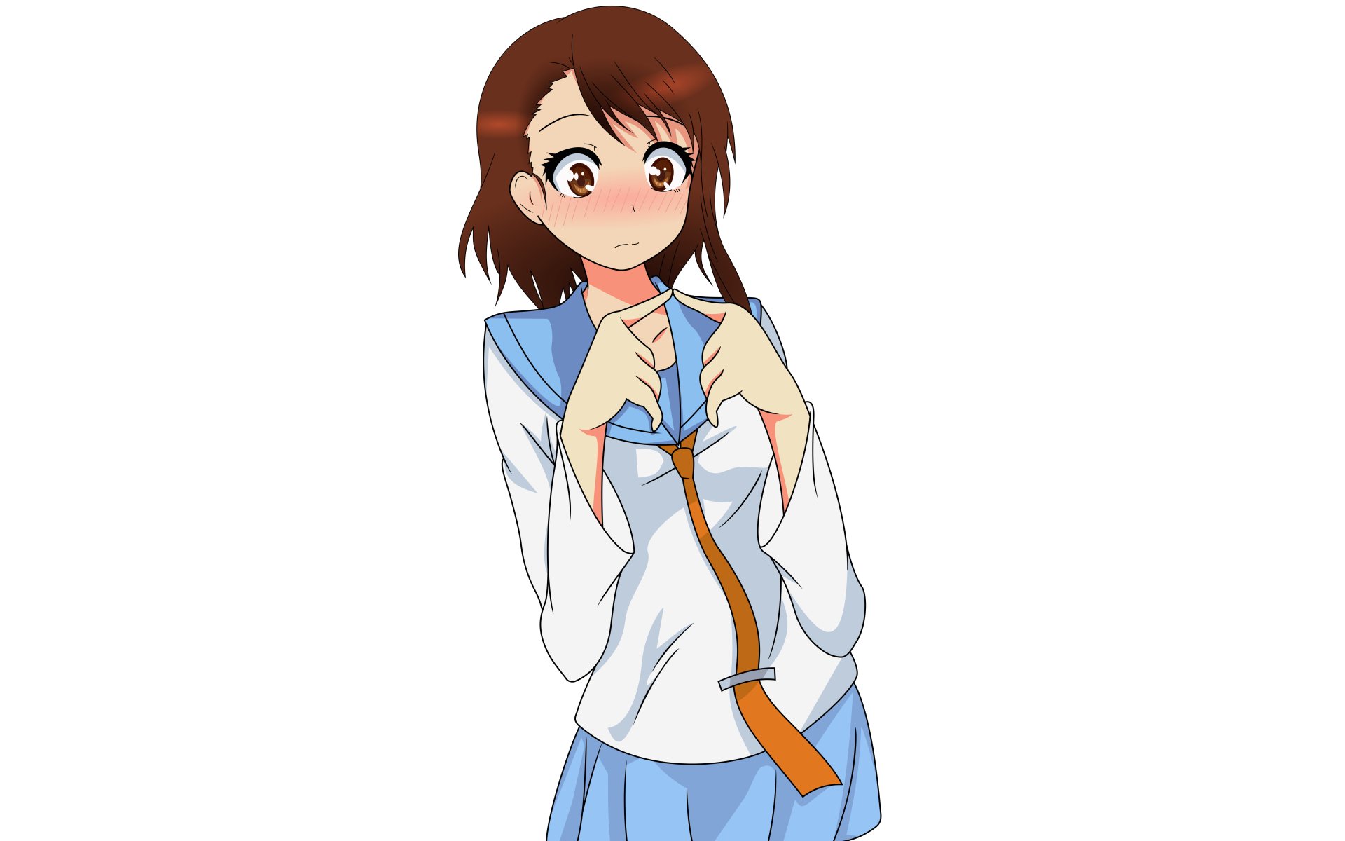 Download School Uniform Short Hair Brown Eyes Brown Hair Kosaki Onodera Anime Nisekoi 8k Ultra HD Wallpaper