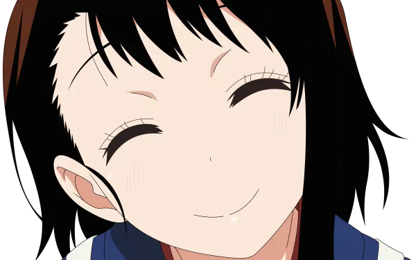 Close-up smiling Kosaki Onodera (Nisekoi) anime portrait on a dark background — 8K Ultra HD PC desktop wallpaper and background.