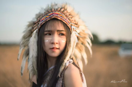 headdress woman asian HD Desktop Wallpaper | Background Image