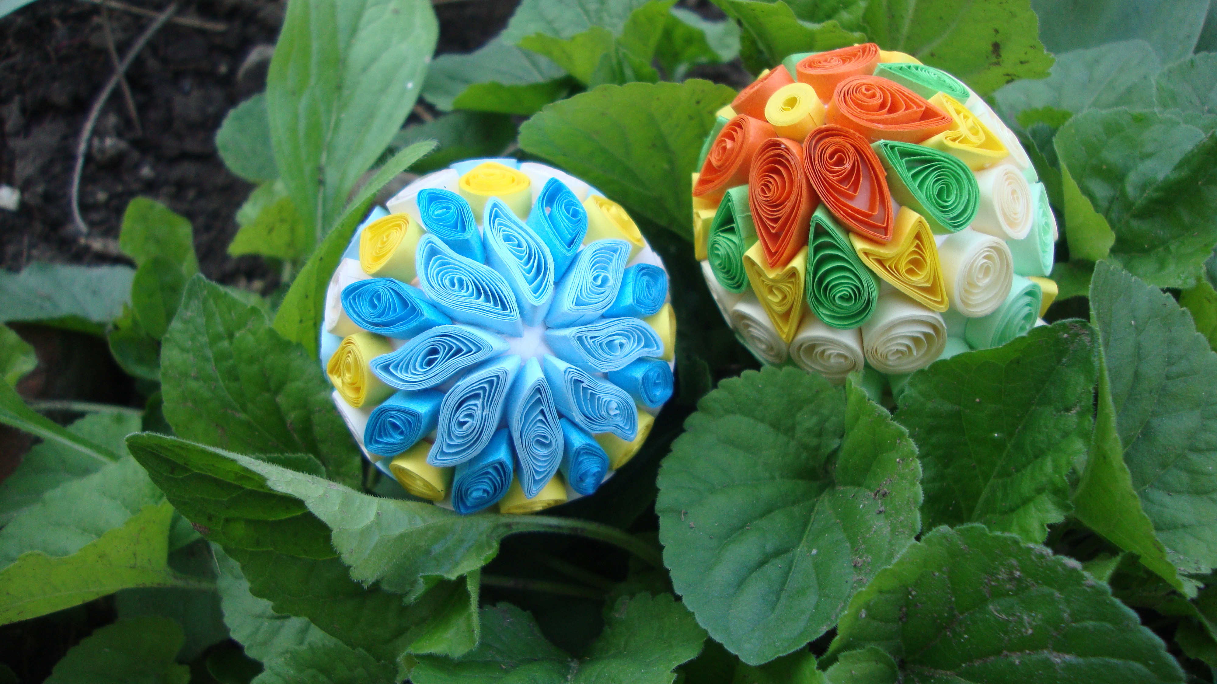 Easter Eggs in Green Leaves