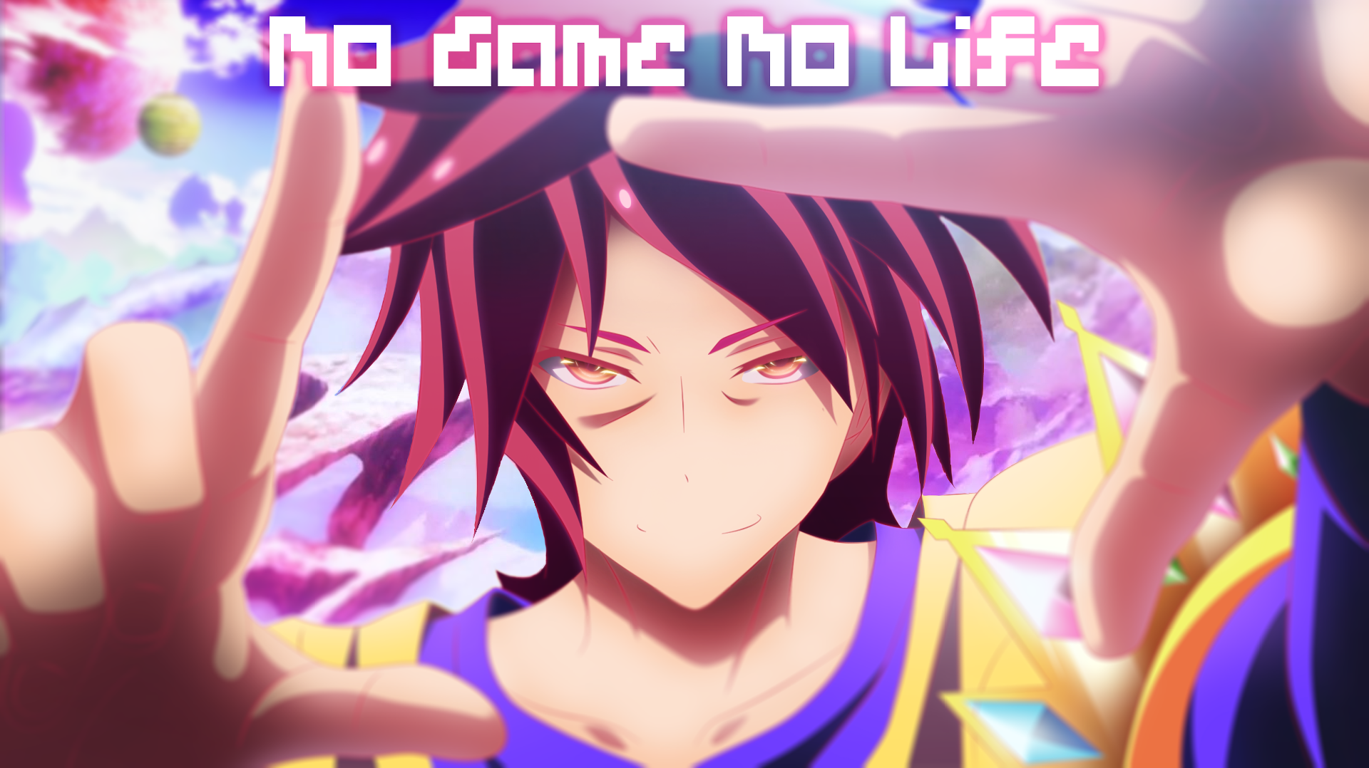 HD PC desktop wallpaper featuring Sora from the anime No Game No Life with vibrant colors and dynamic framing.