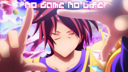 HD PC desktop wallpaper featuring Sora from the anime No Game No Life with vibrant colors and dynamic framing.