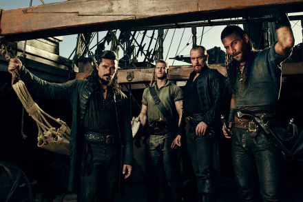 Zach McGowan Charles Vane (Black Sails) Captain Flint (Black Sails) Toby Stephens John Silver (Black Sails) Luke Arnold TV Show Black Sails HD Desktop Wallpaper | Background Image