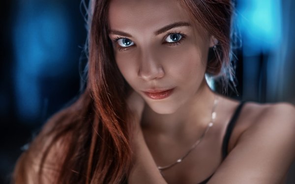 Women Face Model Redhead Blue Eyes HD Wallpaper | Background Image