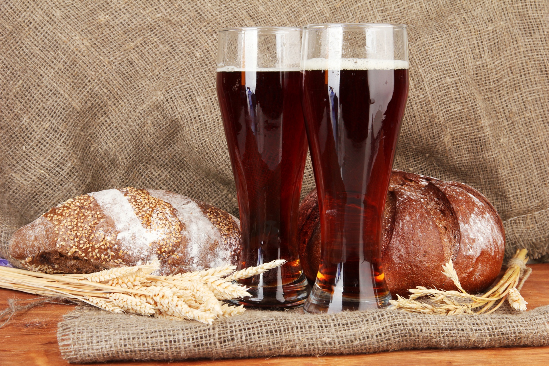 Download Still Life Bread Alcohol Glass Food Beer HD Wallpaper