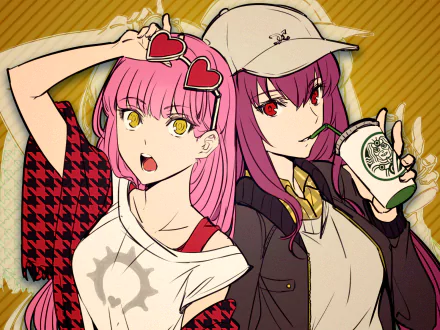 HD PC desktop wallpaper featuring Scathach from Fate/Grand Order alongside another anime character in vibrant colors and stylish outfits.