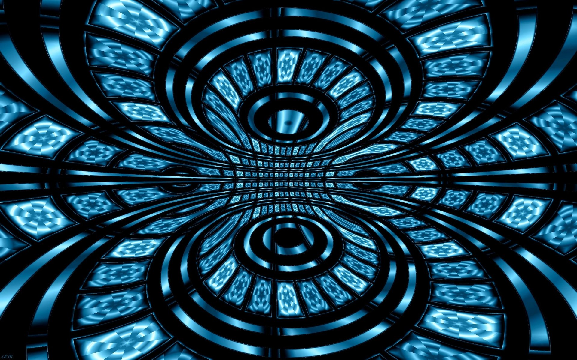 Download Optical Illusion Black Blue Abstract Mind Teaser HD Wallpaper