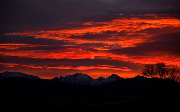 Earth Night Sky Cloud Mountain Silhouette orange HD Wallpaper | Background Image