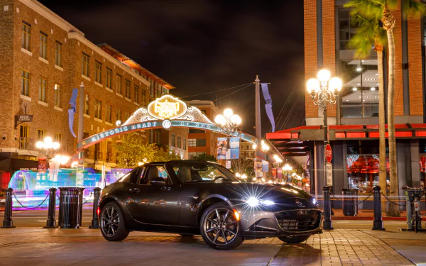 night black car car Mazda vehicle Mazda MX-5 HD Desktop Wallpaper | Background Image