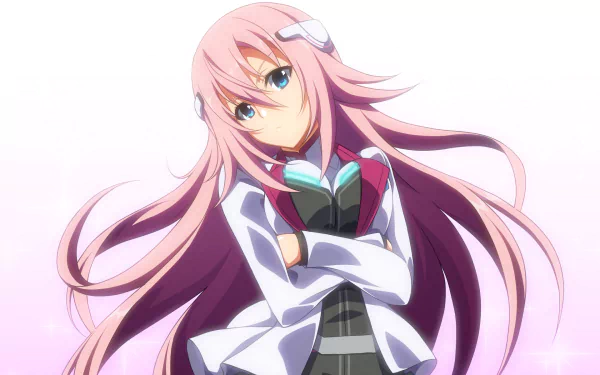 Anime HD PC desktop wallpaper from The Asterisk War: The Academy City on the Water, featuring a pink-haired female character with long flowing hair and a confident pose.