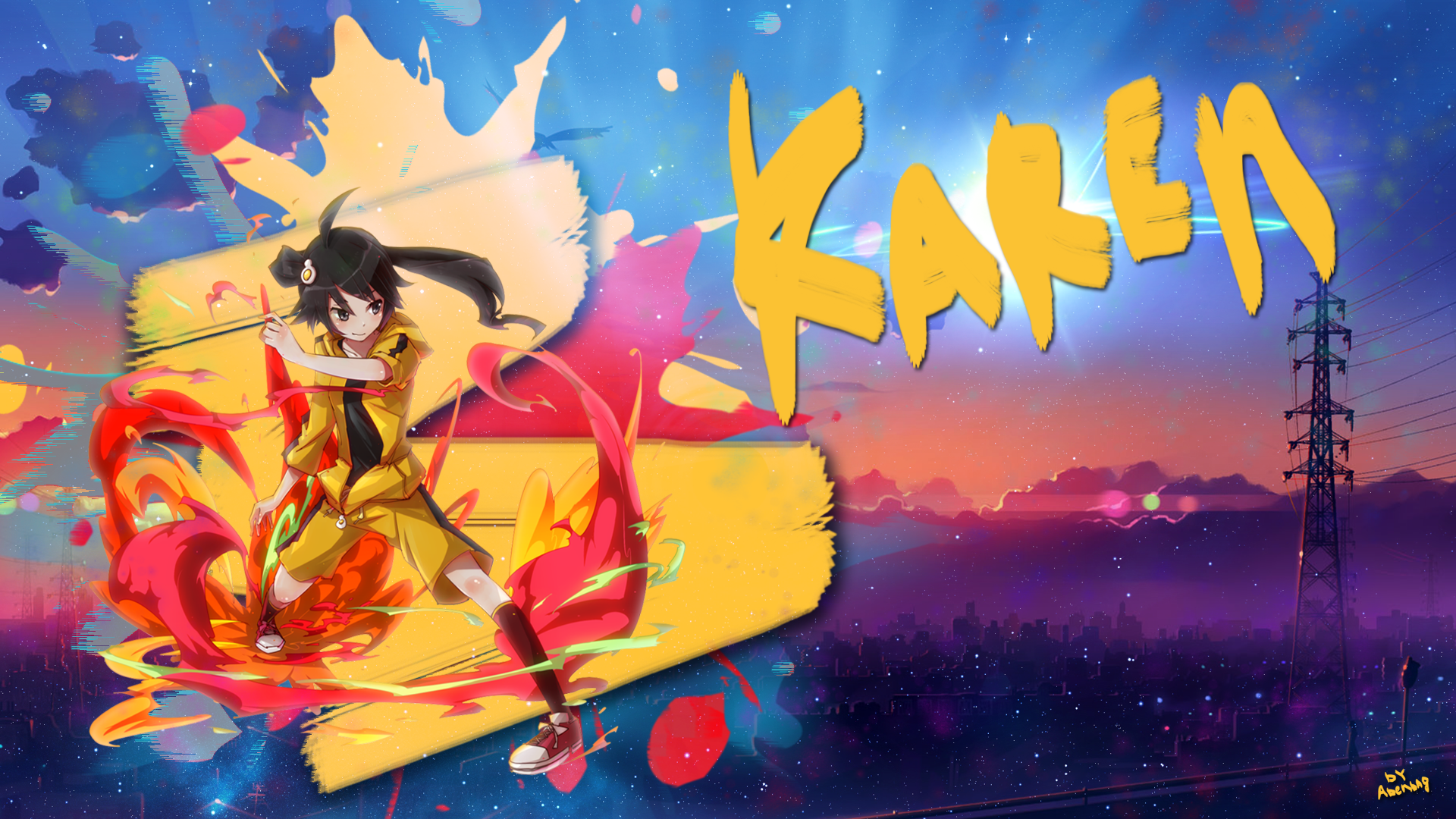 Download Karen Araragi Anime Monogatari (Series) HD Wallpaper by abenbag