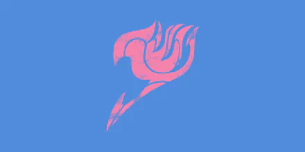 Anime-inspired Fairy Tail emblem in pink on a blue background, designed as a 4K Ultra HD PC desktop wallpaper and background.