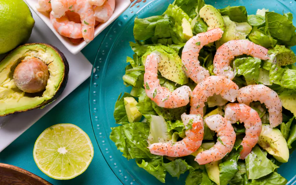 salad avocado still life seafood food shrimp HD Desktop Wallpaper | Background Image