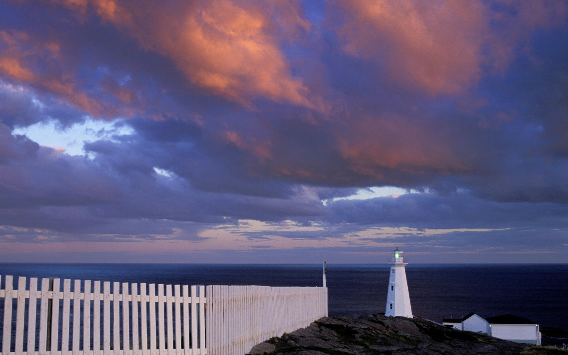 Download Horizon Fence Sea Ocean Cloud Man Made Lighthouse  HD Wallpaper