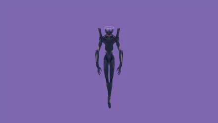 HD anime desktop wallpaper featuring Evangelion Mark-06 from Neon Genesis Evangelion against a solid purple background.