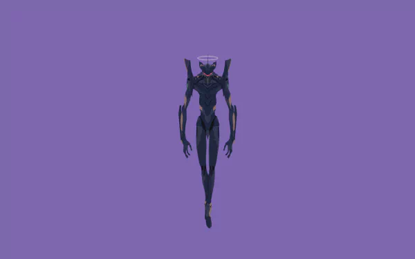 HD anime desktop wallpaper featuring Evangelion Mark-06 from Neon Genesis Evangelion against a solid purple background.