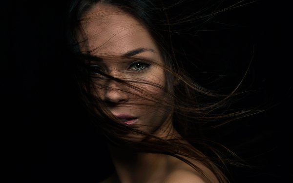 Women Face Model Brunette Hair HD Wallpaper | Background Image
