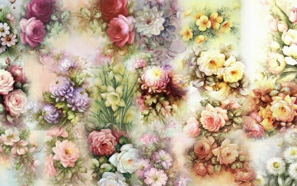 Artistic Collage Flower Floral Colors Colorful HD Wallpaper | Background Image