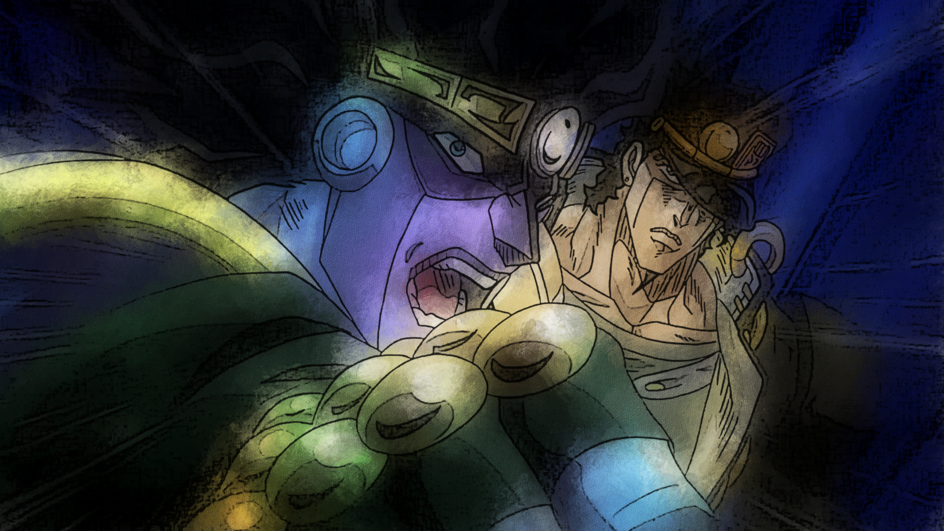 Download Star Platinum (Jojo's Bizarre Adventure) Jotaro Kujo Anime Jojo's Bizarre Adventure HD Wallpaper