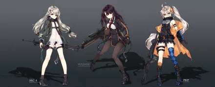 PKP (Girls Frontline) MG4 (Girls Frontline) WA2000 (Girls Frontline) video game Girls Frontline HD Desktop Wallpaper | Background Image