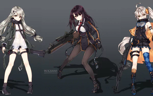 PKP (Girls Frontline) MG4 (Girls Frontline) WA2000 (Girls Frontline) video game Girls Frontline HD Desktop Wallpaper | Background Image