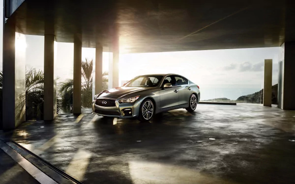 silver car car Infiniti vehicle Infiniti Q50 HD Desktop Wallpaper | Background Image