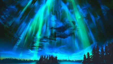 light night aurora australis sky nature aurora borealis HD Desktop Wallpaper | Background Image
